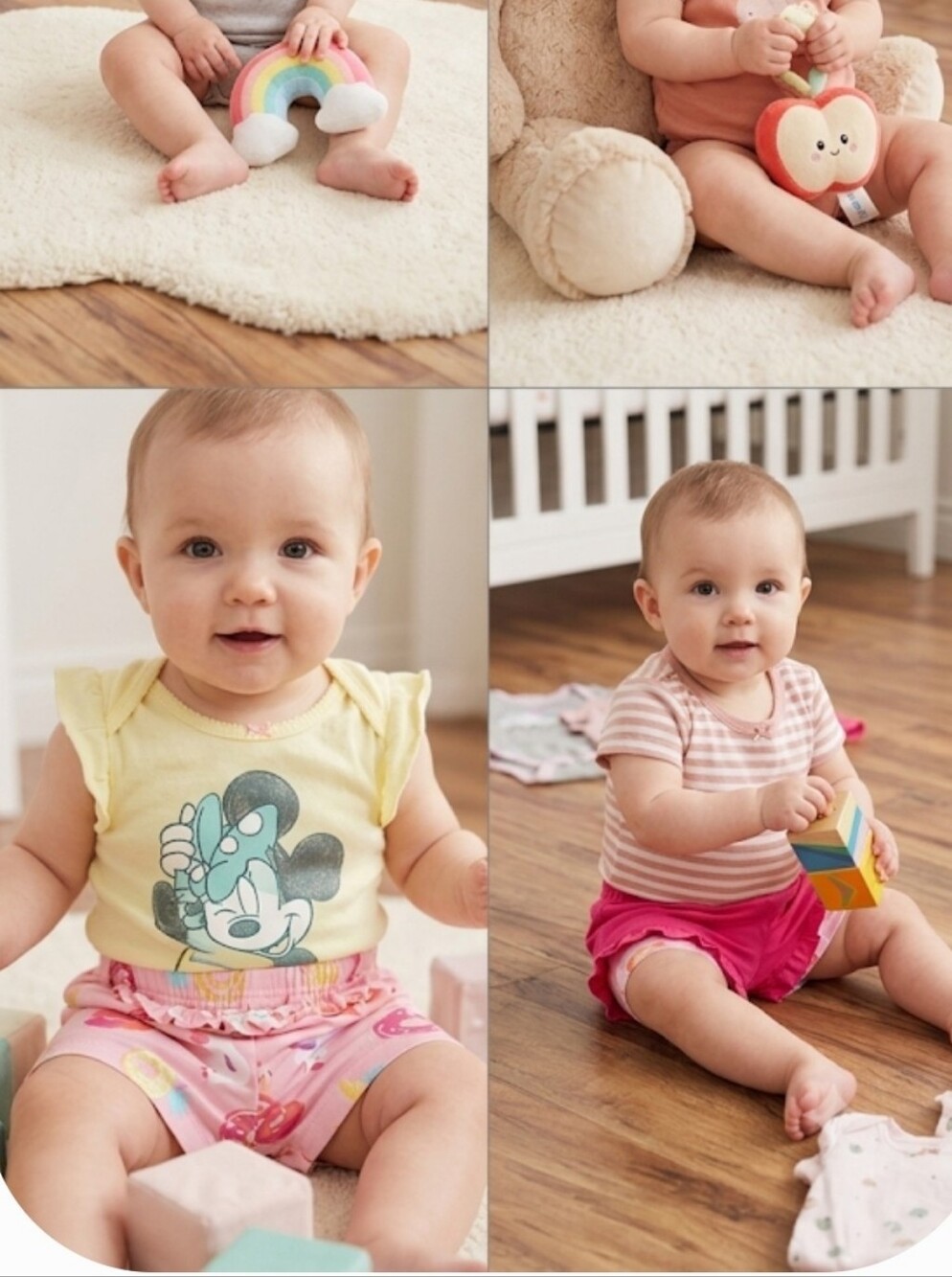 Garanimals Pink and Yellow Baby Shorts & Onesie Set